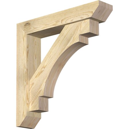 Ekena Millwork Merced Slat Rough Sawn Bracket w/ Offset Brace, Douglas Fir, 6"W x 30"D x 30"H BKT0604X30X30MRC06RDF